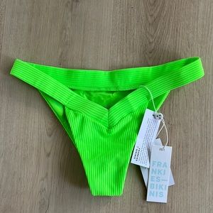 FRANKIES BIKINIS, extra small bottom, bright neon green